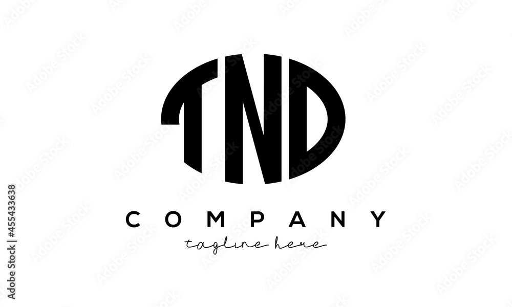 TND three Letters creative circle logo design TND three Letters creative circle logo design