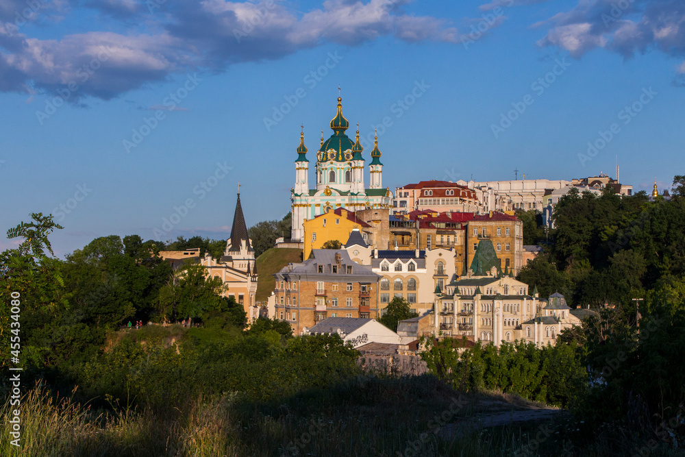 Beautiful view of St. Andrew's Church in Kyiv. Ukraine 