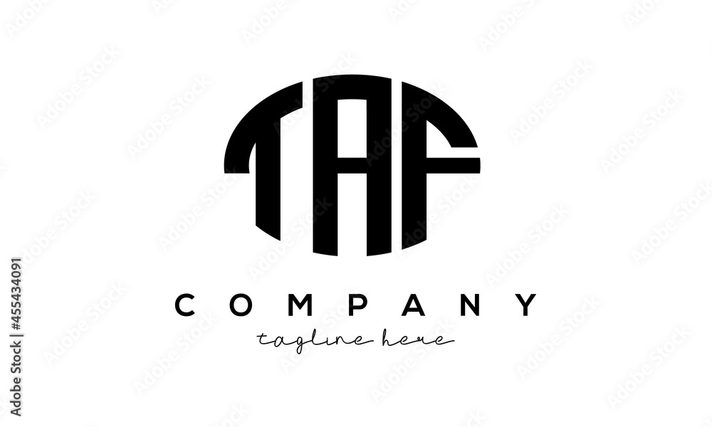 TAF three Letters creative circle logo design