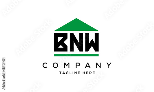 BNW three letters house for real estate logo design