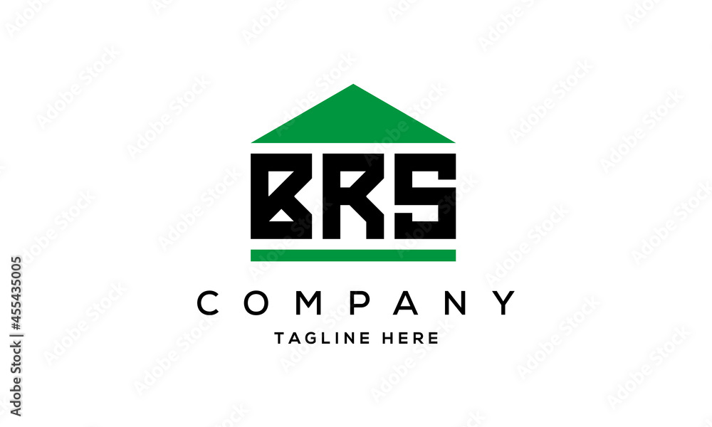 BRS three letters house for real estate logo design BRS three letters house for real estate logo design