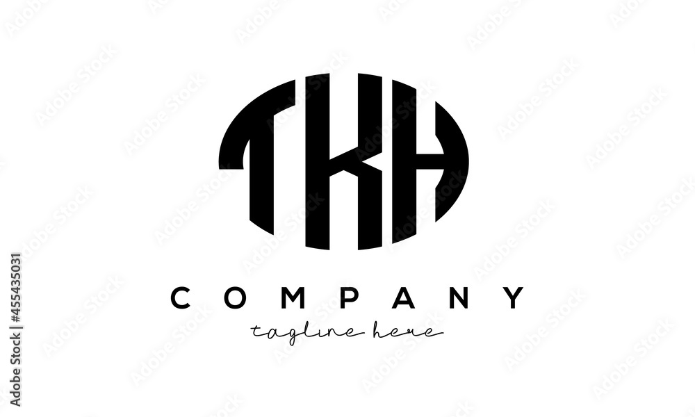 TKH three Letters creative circle logo design TKH three Letters creative circle logo design