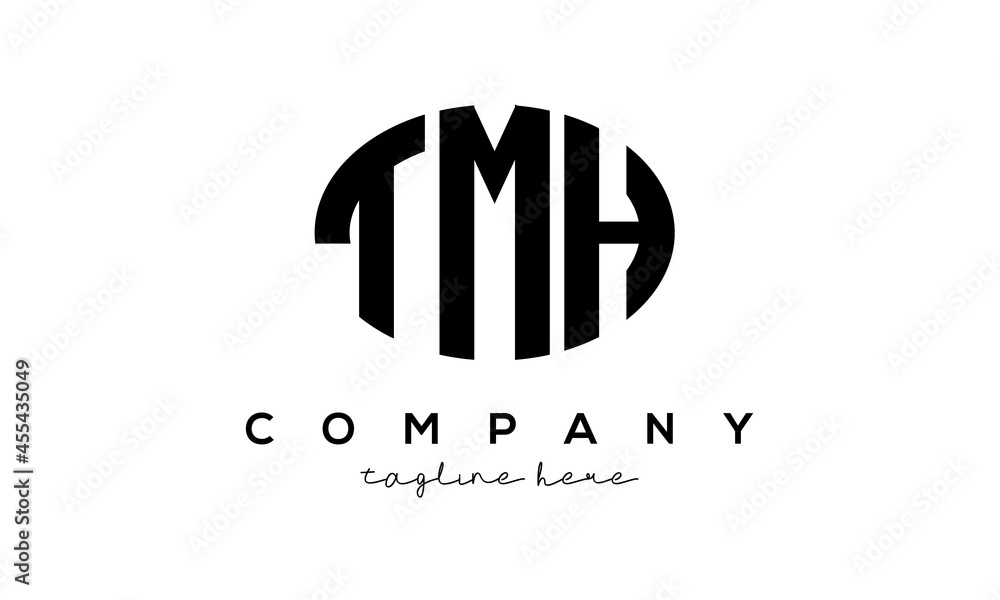 TMH three Letters creative circle logo design TMH three Letters creative circle logo design