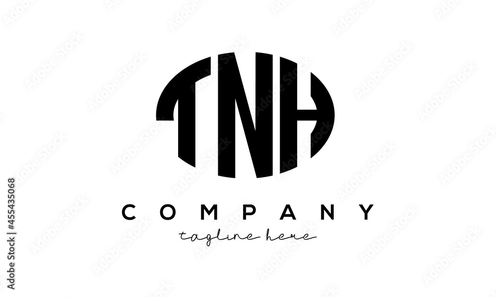 TNH three Letters creative circle logo design TNH three Letters creative circle logo design