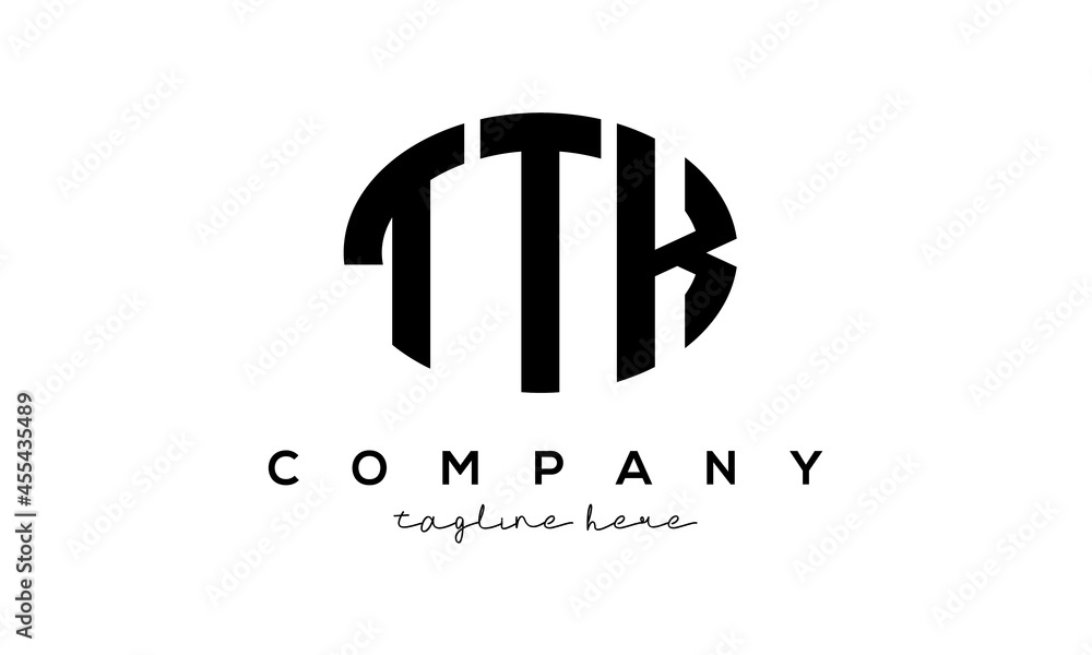 TTK three Letters creative circle logo design TTK three Letters creative circle logo design