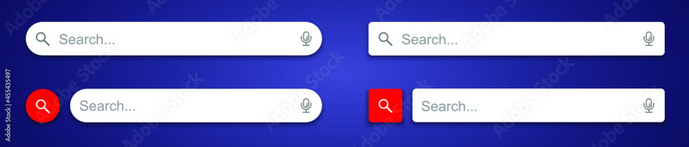 Search bar vector element design, set of modern search box templates. Vector illustration Search bar vector element design, set of modern search box templates. Vector illustration