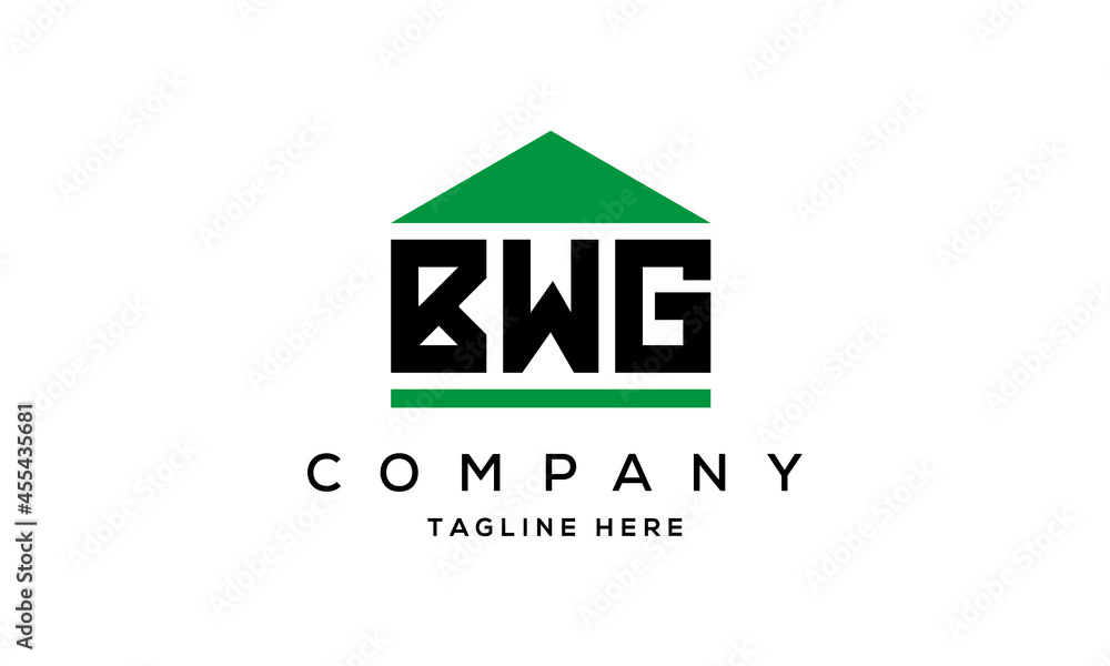 BWG three letters house for real estate logo design BWG three letters house for real estate logo design