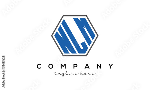 letters NLM creative polygon logo victor template photo