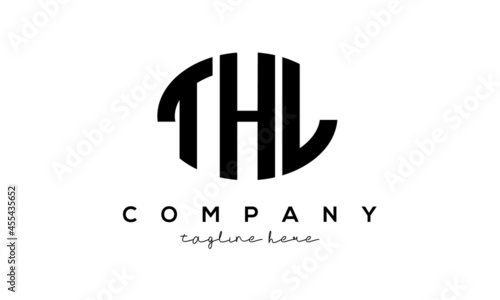 THL three Letters creative circle logo design