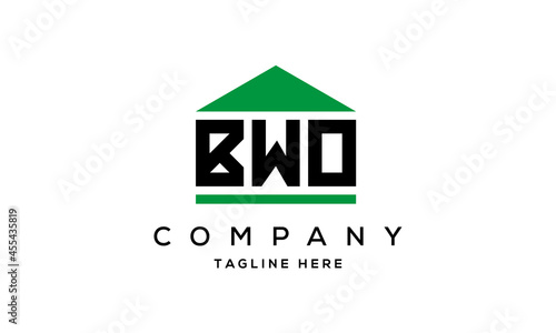 BWO three letters house for real estate logo design photo