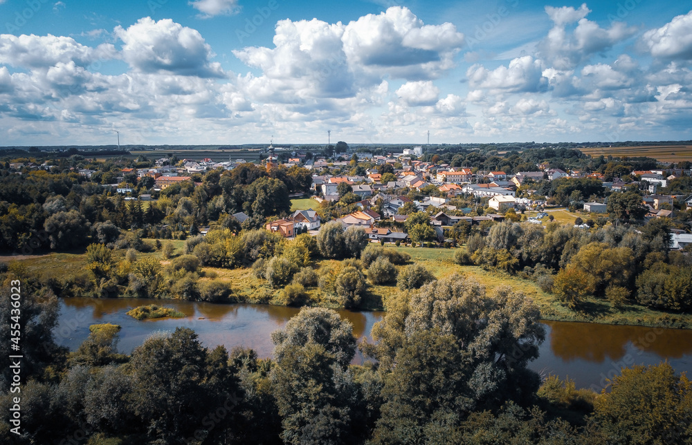 The small town of Burzenin is located on the Warta River. 
