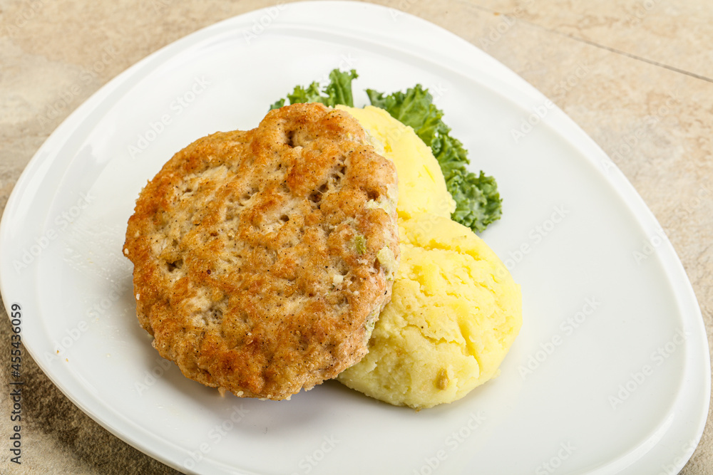 Chicken cutlet with mashed potato Chicken cutlet with mashed potato