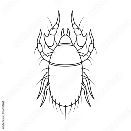 Parasites mite vector icon.Outline vector icon isolated on white background mite parasites.