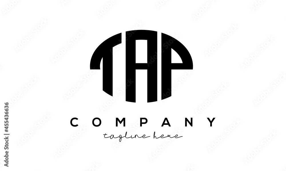 TAP three Letters creative circle logo design TAP three Letters creative circle logo design