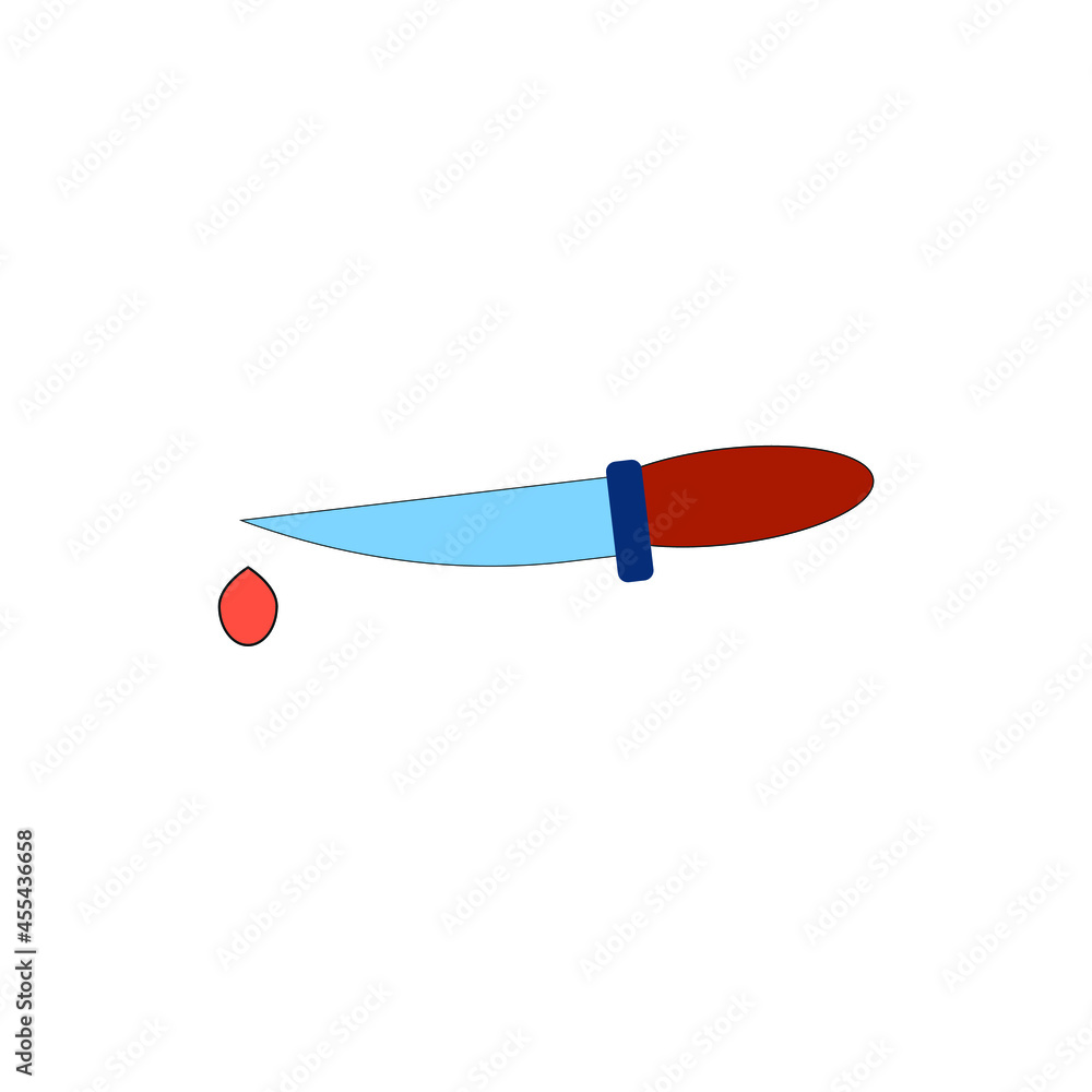 Naklejka premium cartoon bloody knife. Vector illustrations. icon