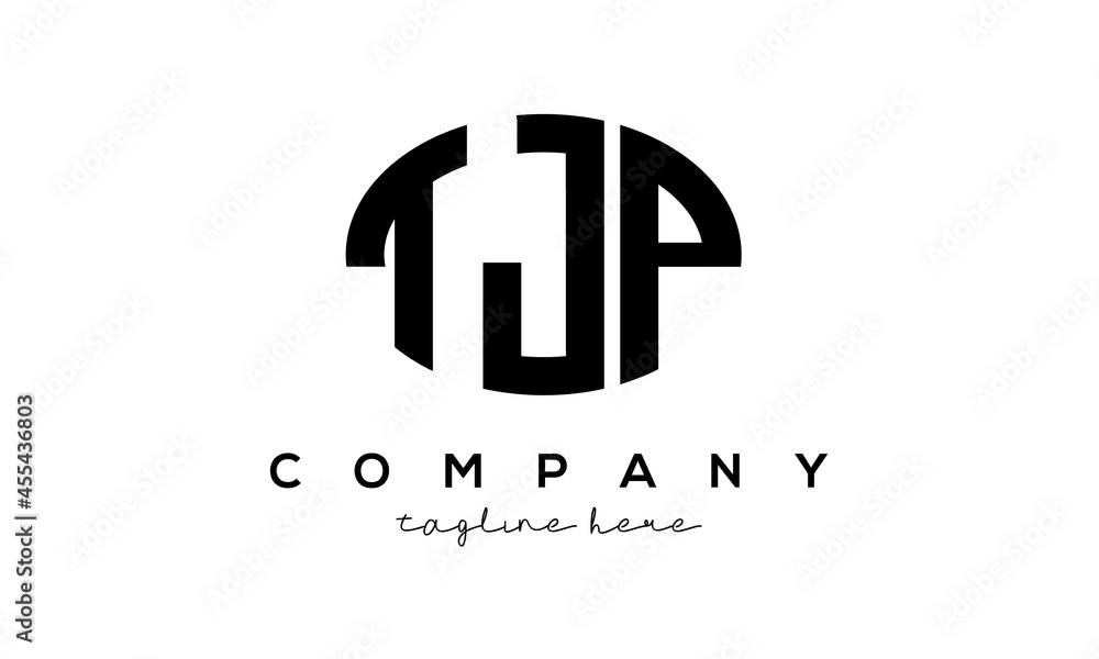 TJP three Letters creative circle logo design TJP three Letters creative circle logo design