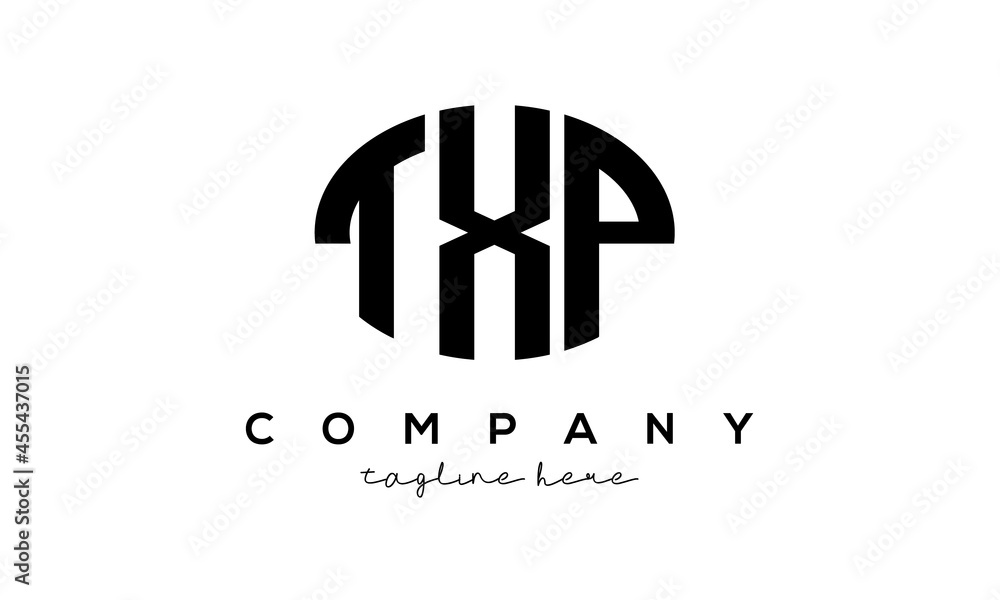 TXP three Letters creative circle logo design TXP three Letters creative circle logo design