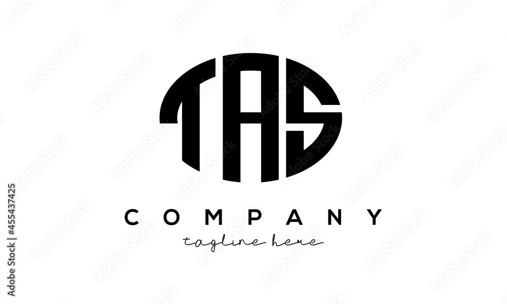TAS three Letters creative circle logo design