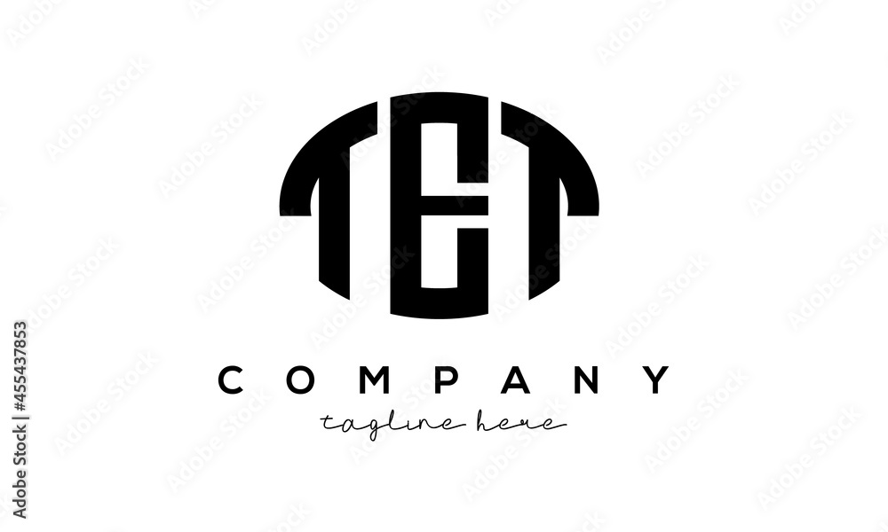 TET three Letters creative circle logo design
