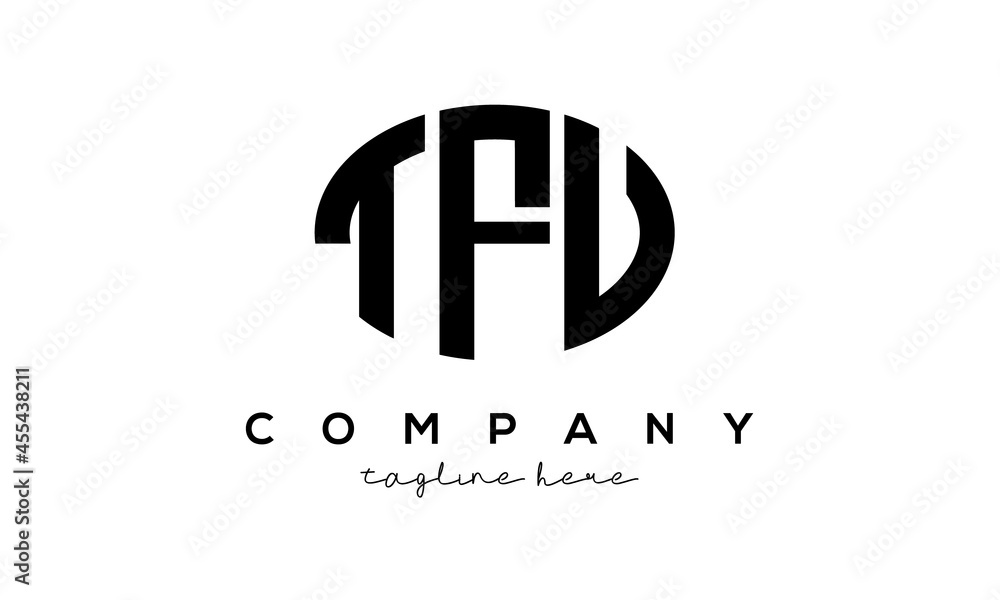 TFU three Letters creative circle logo design TFU three Letters creative circle logo design