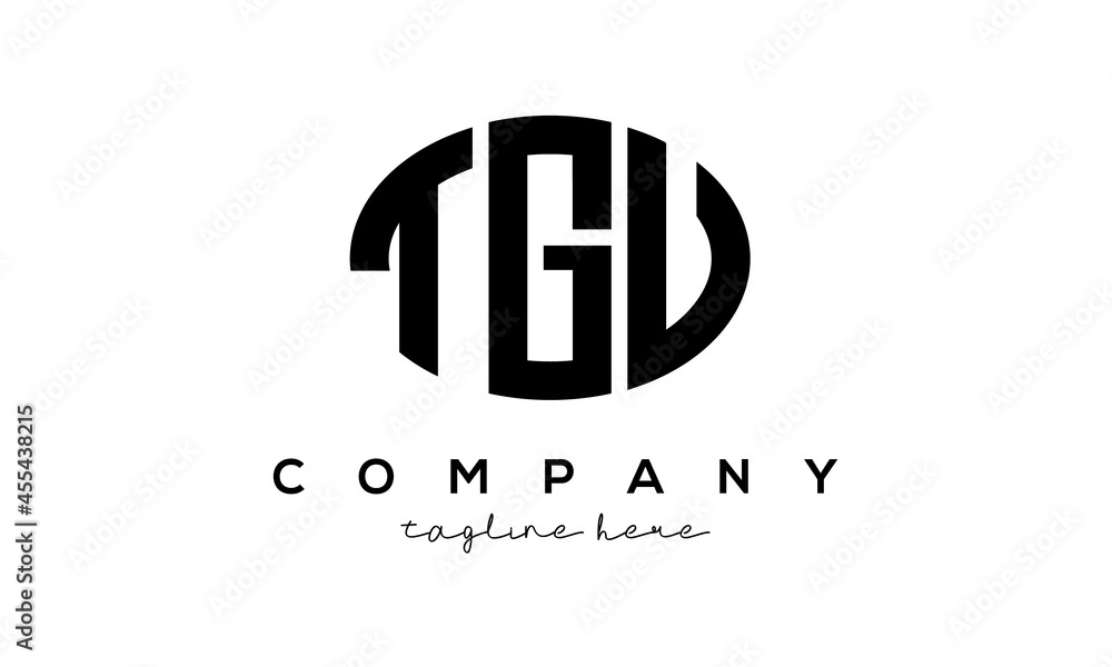 TGU three Letters creative circle logo design