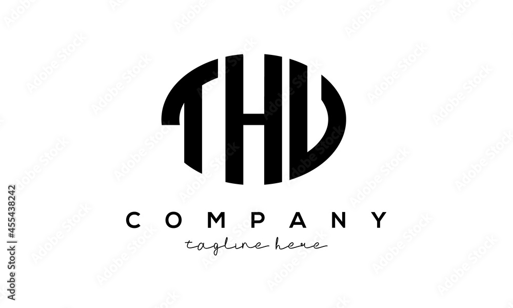 THU three Letters creative circle logo design