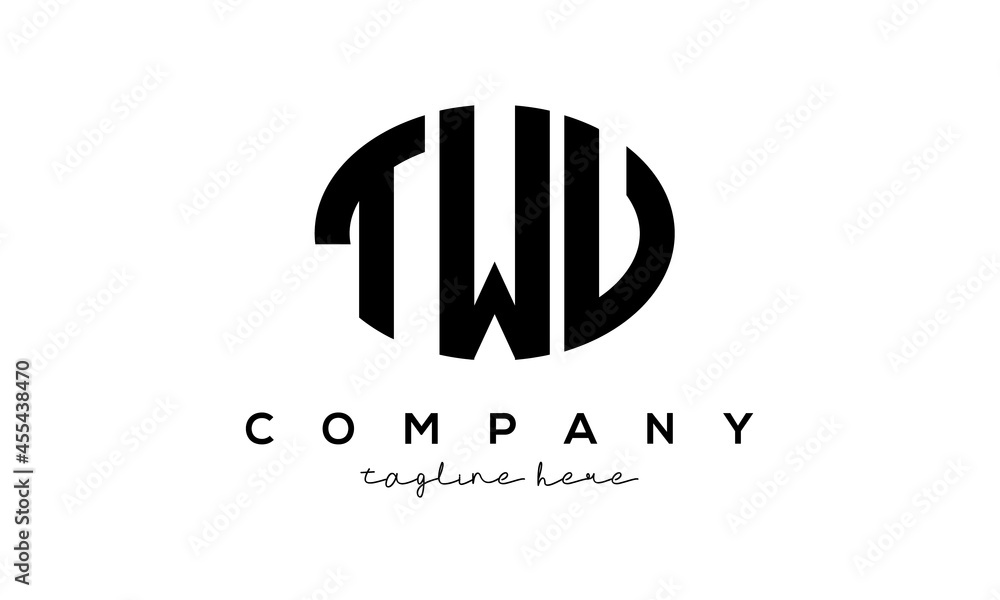 TWU three Letters creative circle logo design TWU three Letters creative circle logo design