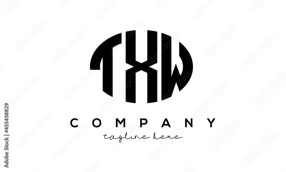 TXW three Letters creative circle logo design TXW three Letters creative circle logo design