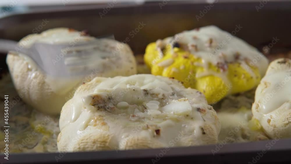 Organic Pattypan Squash Ready for Cooking stuffed with meat, baked in the oven with cheese. Cooking at home Organic Pattypan Squash Ready for Cooking stuffed with meat, baked in the oven with cheese. Cooking at home