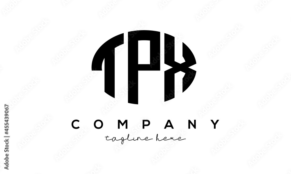 TPX three Letters creative circle logo design TPX three Letters creative circle logo design