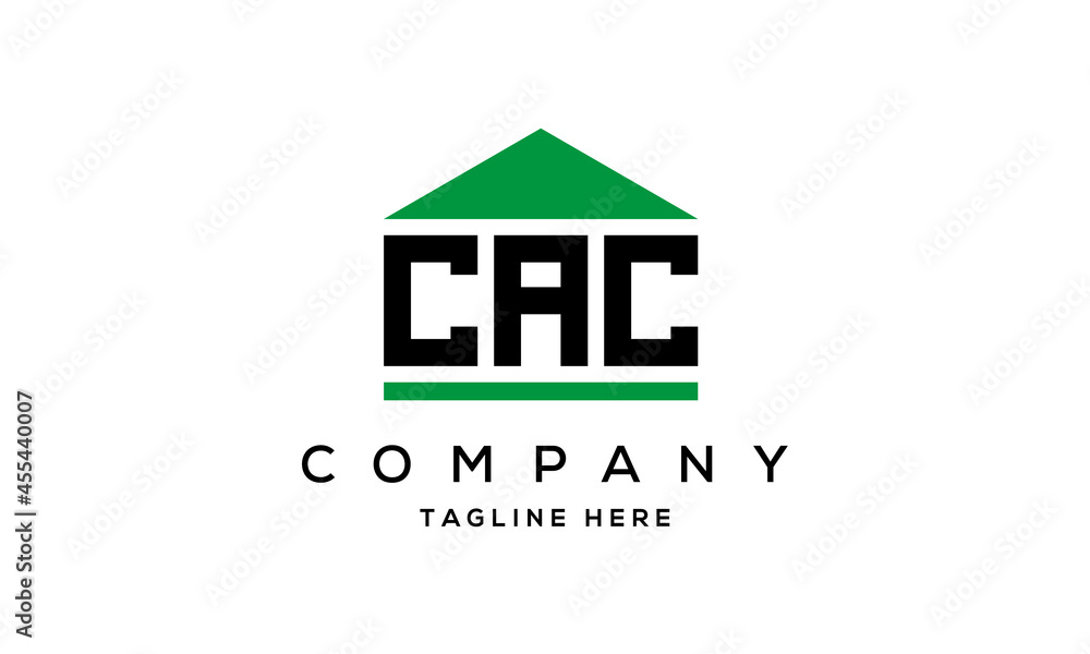 CAC three letters house for real estate logo design