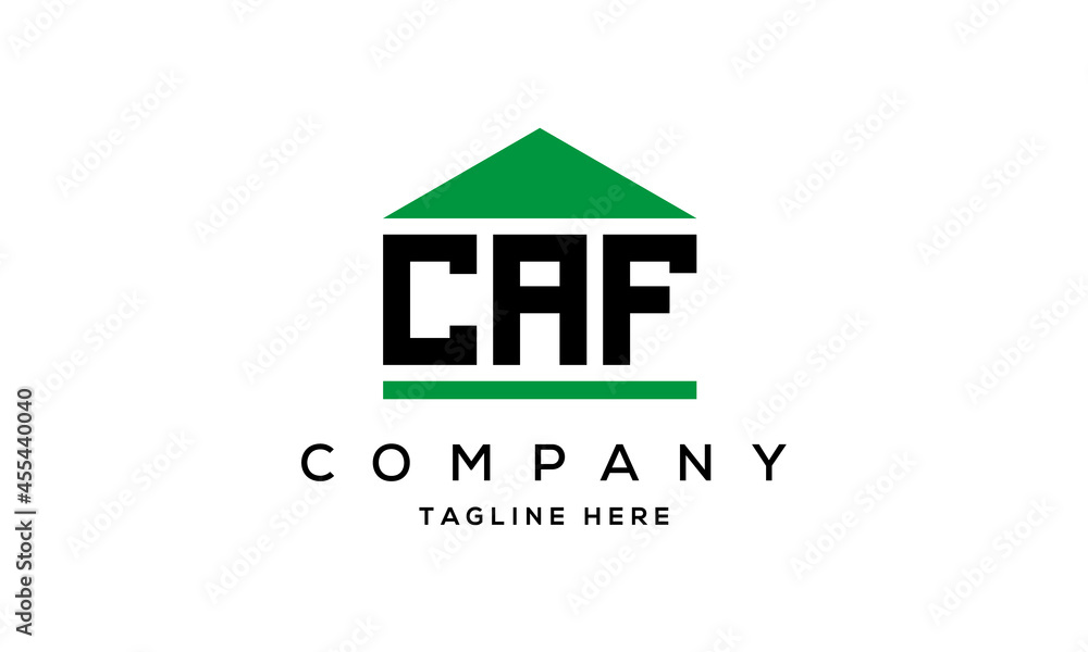 CAF three letters house for real estate logo design