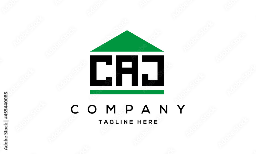 CAJ three letters house for real estate logo design CAJ three letters house for real estate logo design