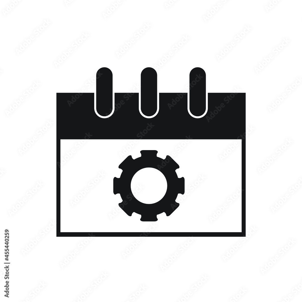 Calendar gear icon design. vector illustration Calendar gear icon design. vector illustration