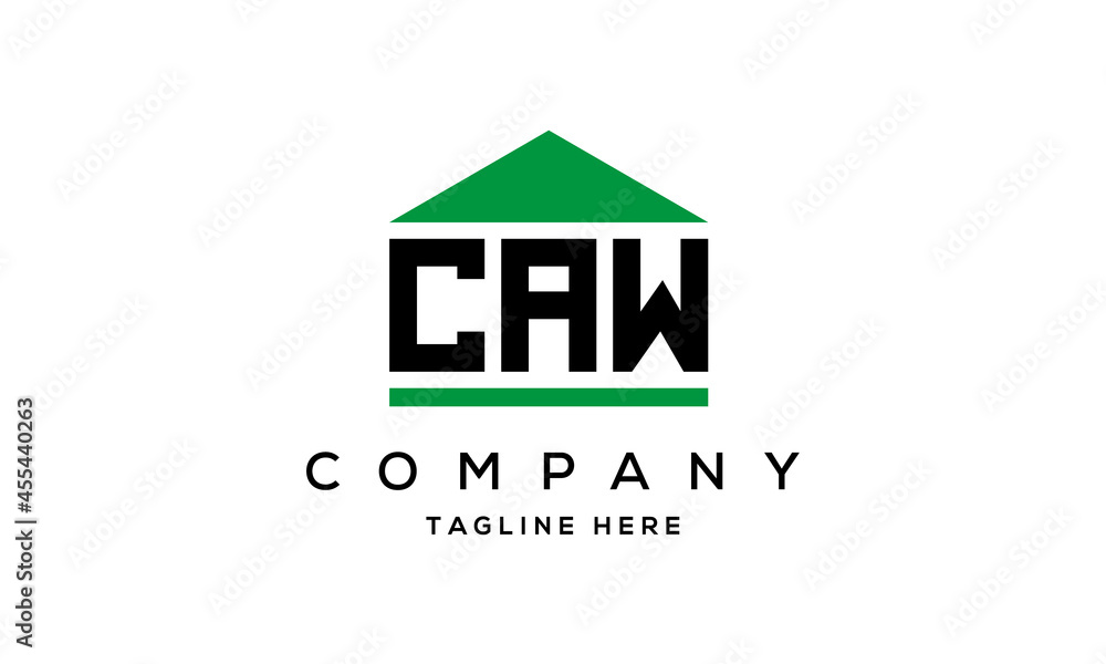 Fototapeta premium CAW three letters house for real estate logo design