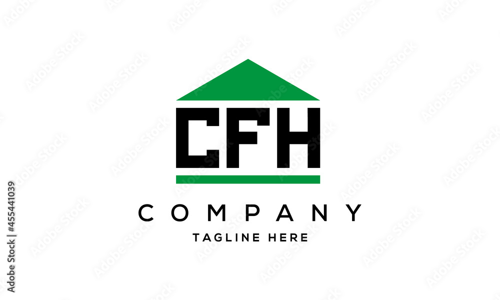 CFH three letter house for real estate logo design CFH three letter house for real estate logo design