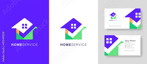 Real estate home Logo, Fix house or village Vector Logo Design suitable for architecture, handyman, bricolage, repairman company with Premium Business Card Vector illustration