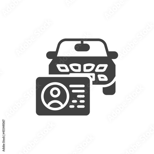 Car driving license vector icon