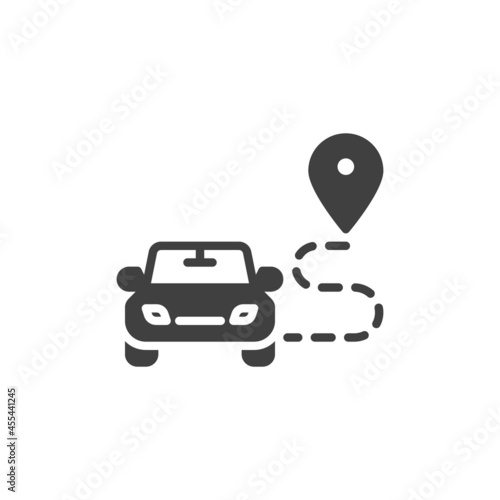 Car route vector icon