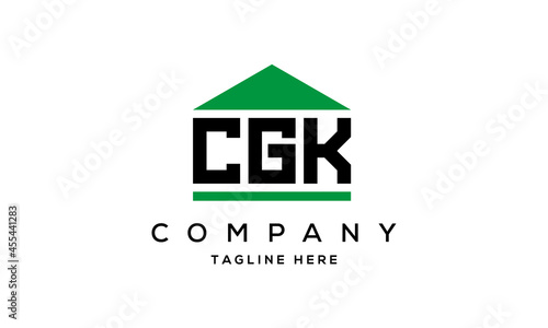 CGK three letter house for real estate logo design photo