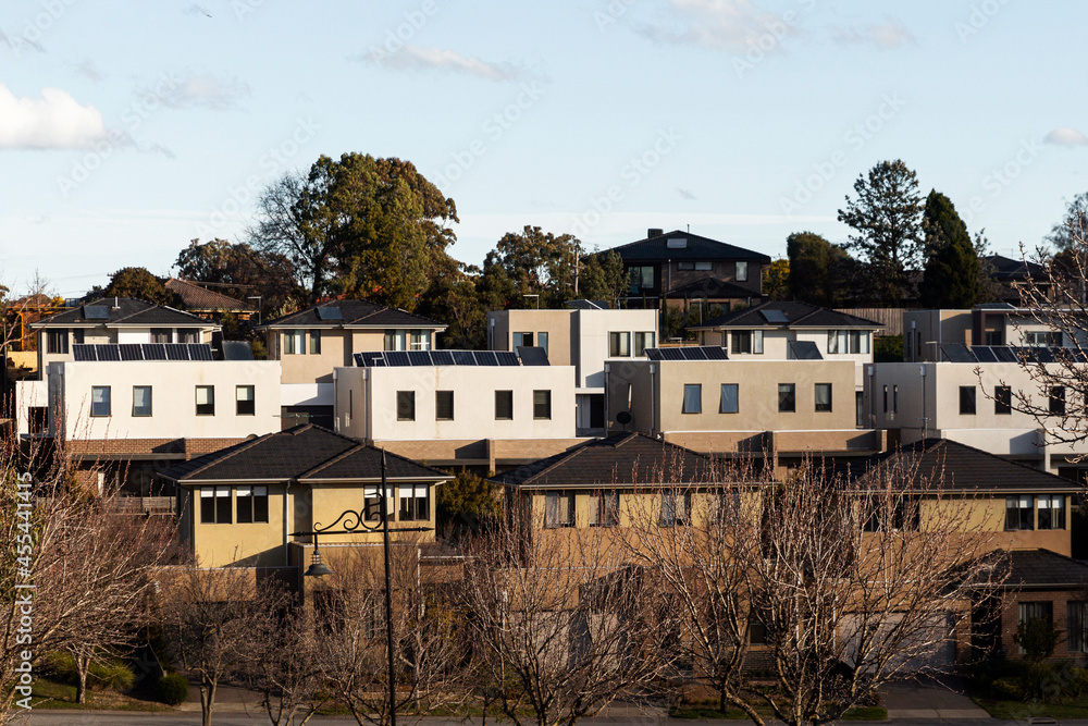 Suburban houses pattern in modern housing estate.