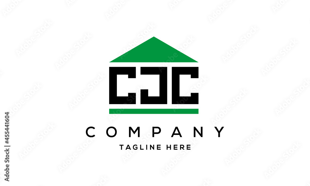CJC three letter house for real estate logo design CJC three letter house for real estate logo design