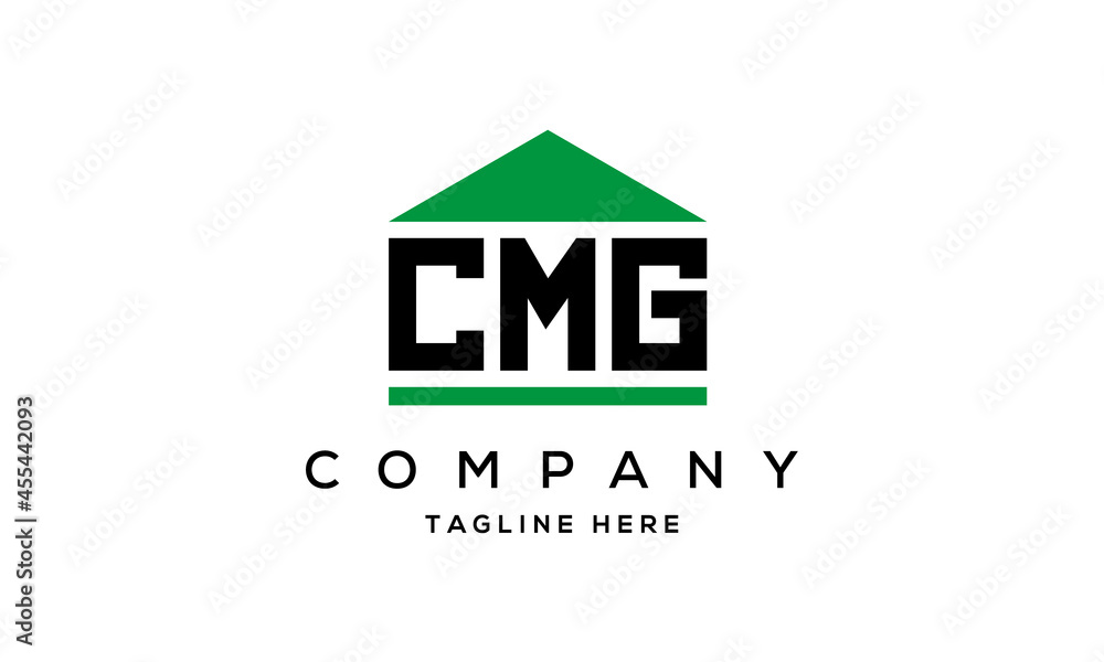 CMG three letter house for real estate logo design vector CMG three letter house for real estate logo design vector