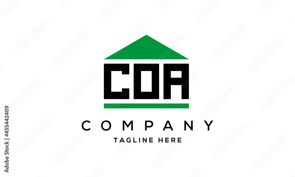 COA three letter house for real estate logo design vector COA three letter house for real estate logo design vector