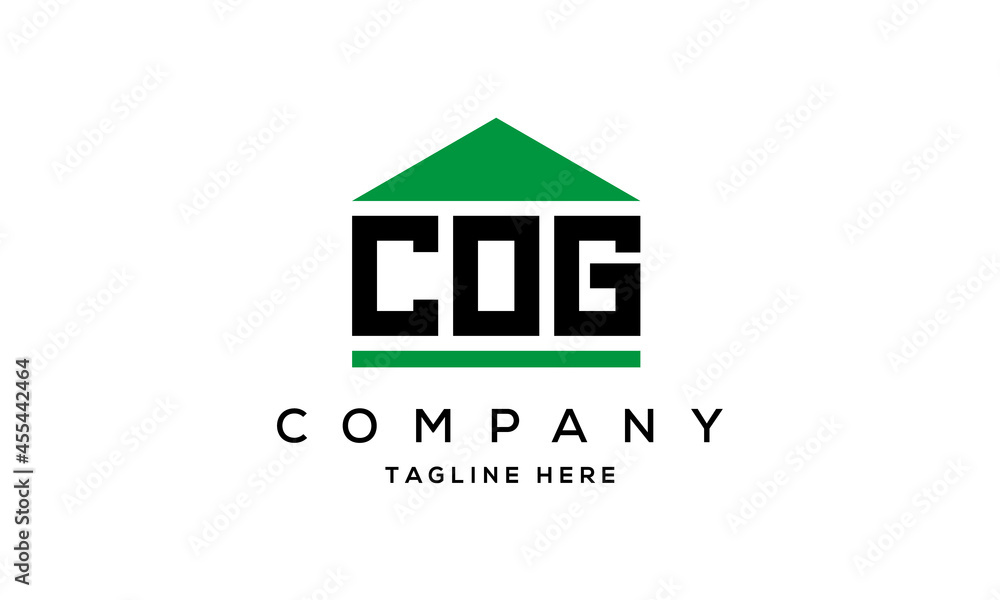 Fototapeta premium COG three letter house for real estate logo design vector