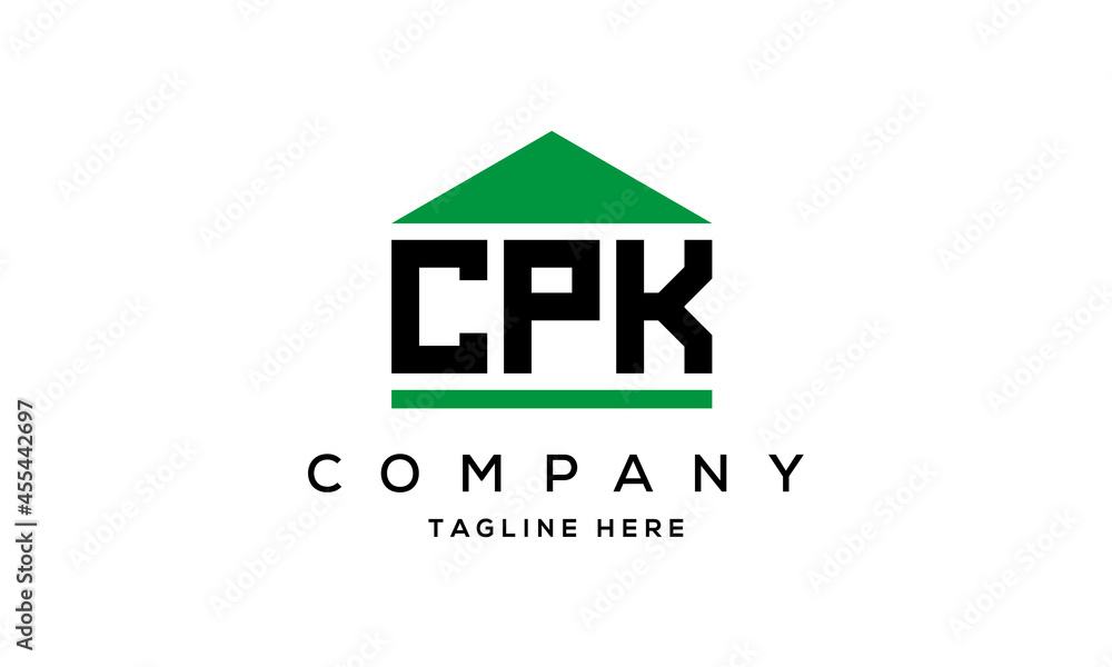 CPK three letter house for real estate logo design vector CPK three letter house for real estate logo design vector