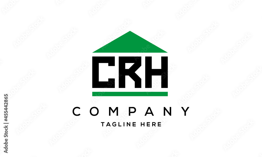 CRH three letter house for real estate logo design vector CRH three letter house for real estate logo design vector