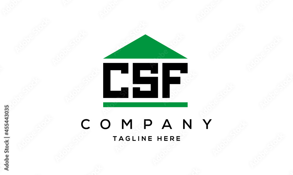 letter CSF house for real estate logo design vector letter CSF house for real estate logo design vector