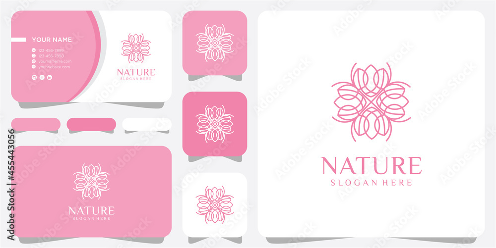 Line flower logo design concept. nature line logo design inspiration