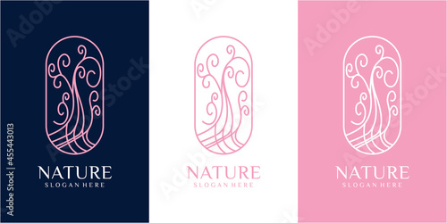 tree nature logo design. flower nature logo design inspiration